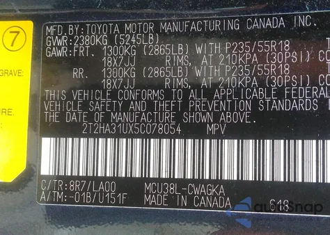 2005 Lexus Rx 330 z USA, uszkodzony, nr VIN 2T2HA31UX5C078054